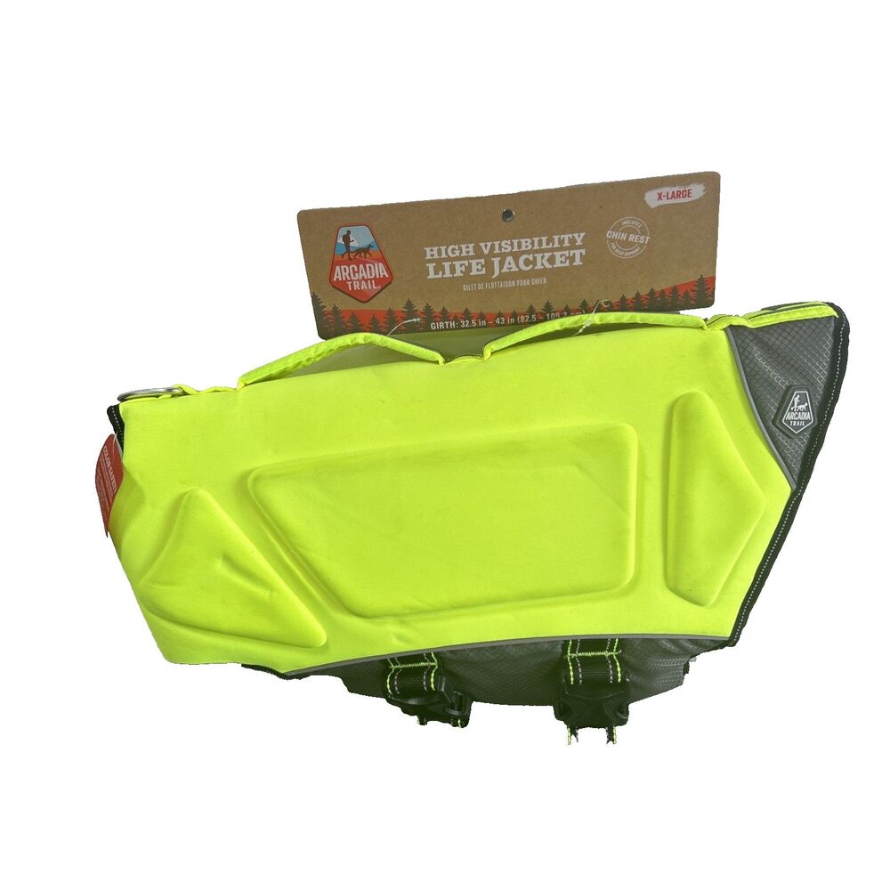 Acadia Trail High Visibility Flotation Aid Dog Life Jacket Yellow Size XL NEW